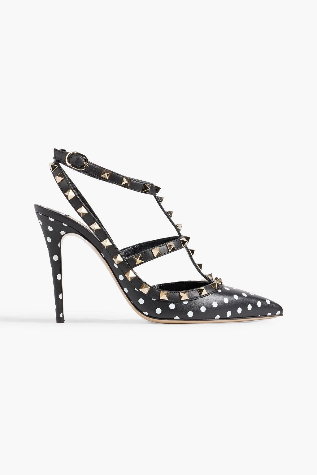 VALENTINO GARAVANI Rockstud polka-dot leather pumps | THE OUTNET