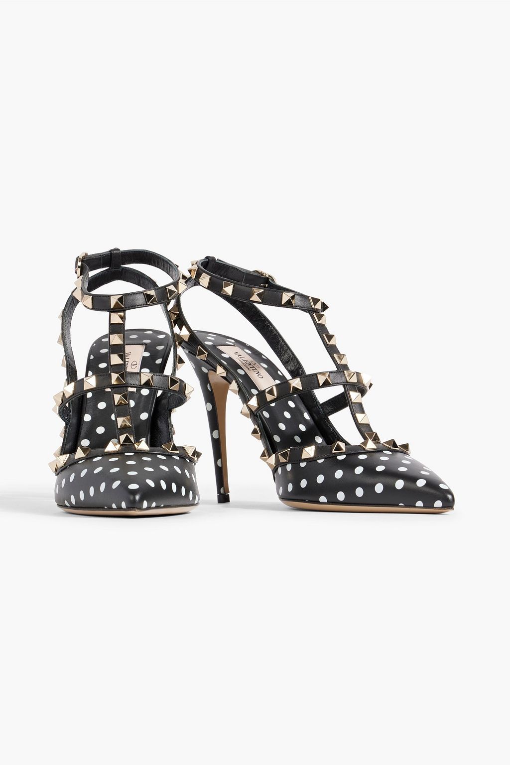 VALENTINO GARAVANI Rockstud polka-dot leather pumps