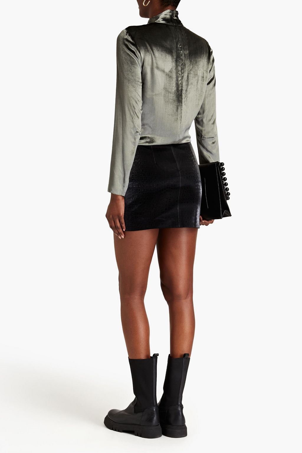 REDVALENTINO Shirred velvet blouse