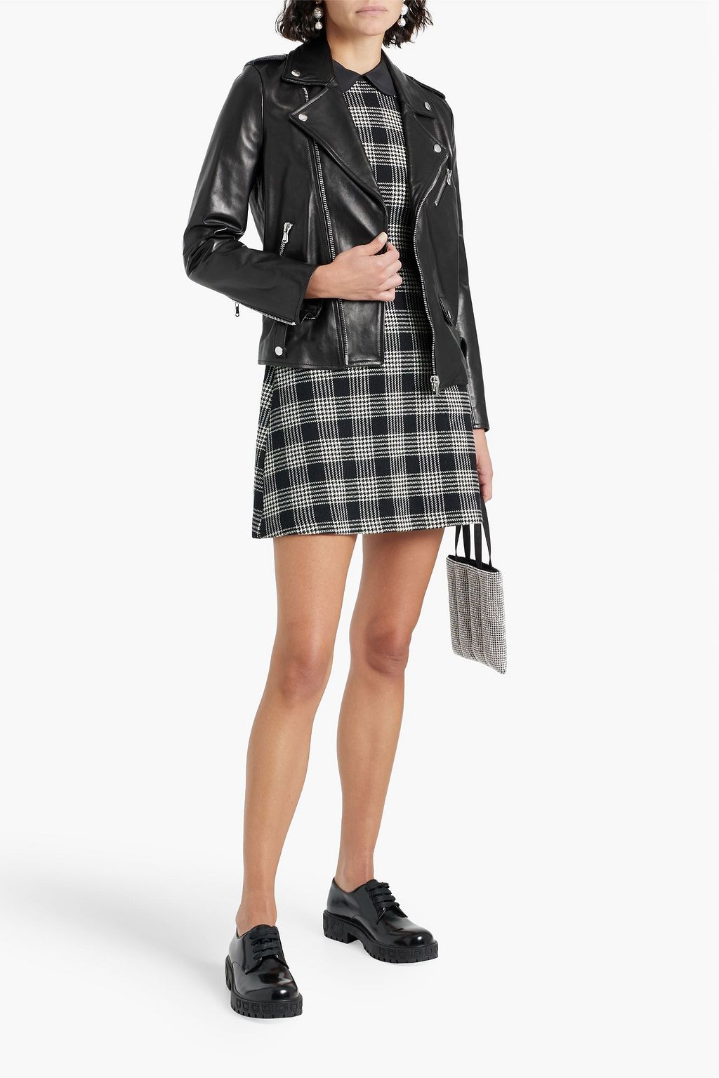 REDVALENTINO جاكيت بايكر من الجلد بتصميم مطرز