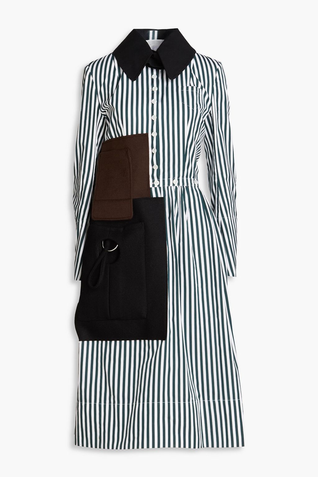 Maison Margiela Women Two-Tone Poplin And Wool Shirt Dress