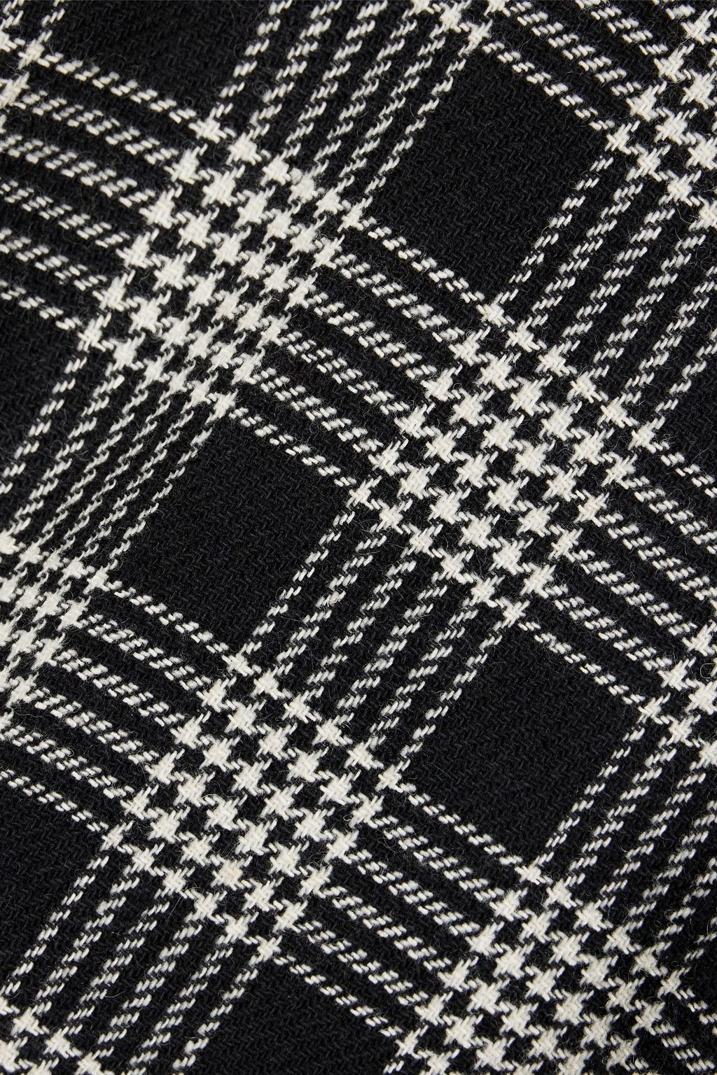 REDVALENTINO Satin-trimmed checked tweed mini dress