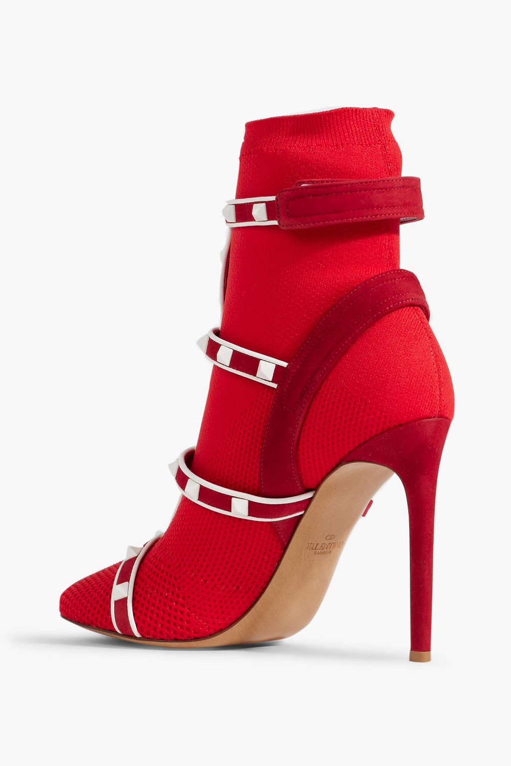VALENTINO GARAVANI Free Rockstud stretch-knit sock boots