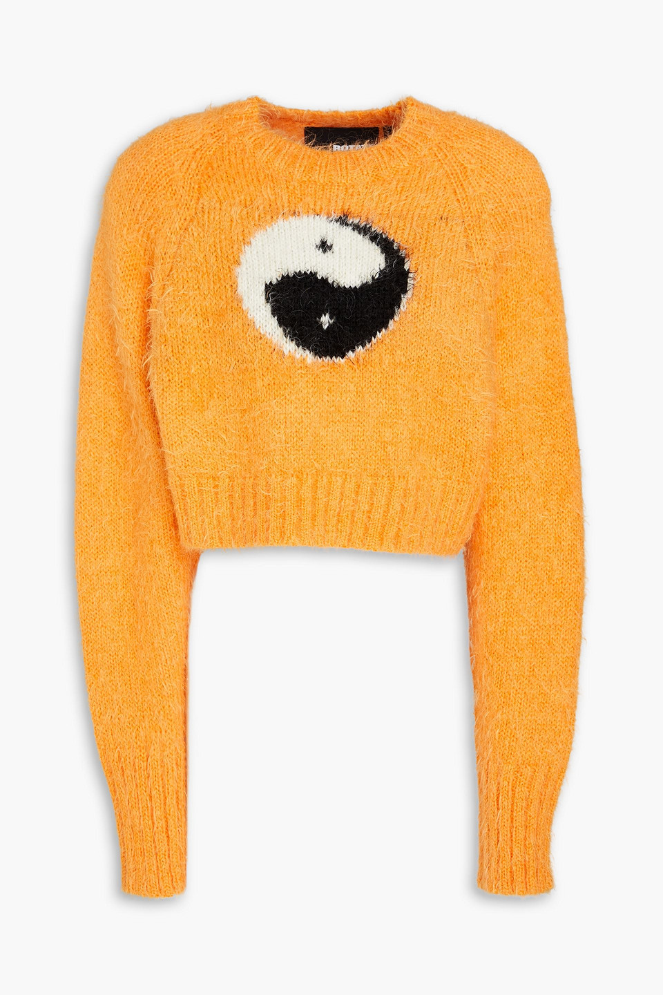 Rotate Birger Christensen Ying Yang Mohair-blend Sweater In Orange