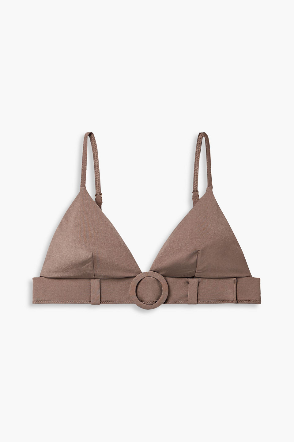 Evarae + Net Sustain Sabine Belted Stretch-econyl Bikini Top In Taupe