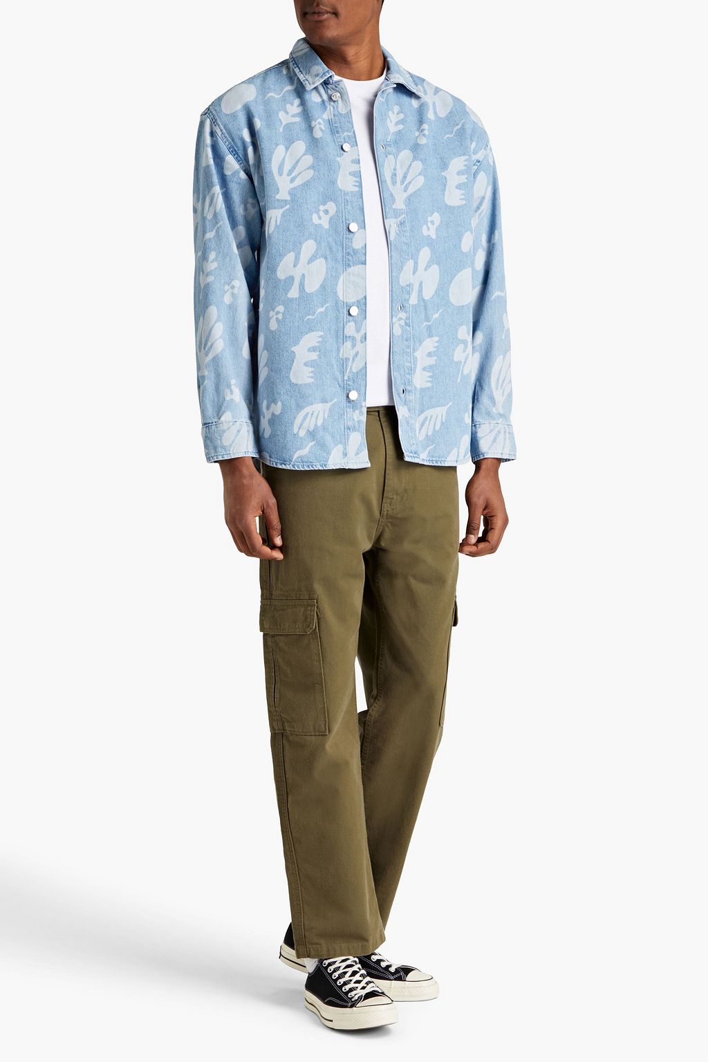 FRAME Printed denim shirt