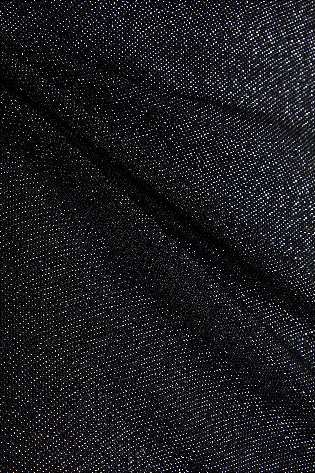 ROTATE BIRGER CHRISTENSEN Fiba cropped metallic stretch-jersey turtleneck top