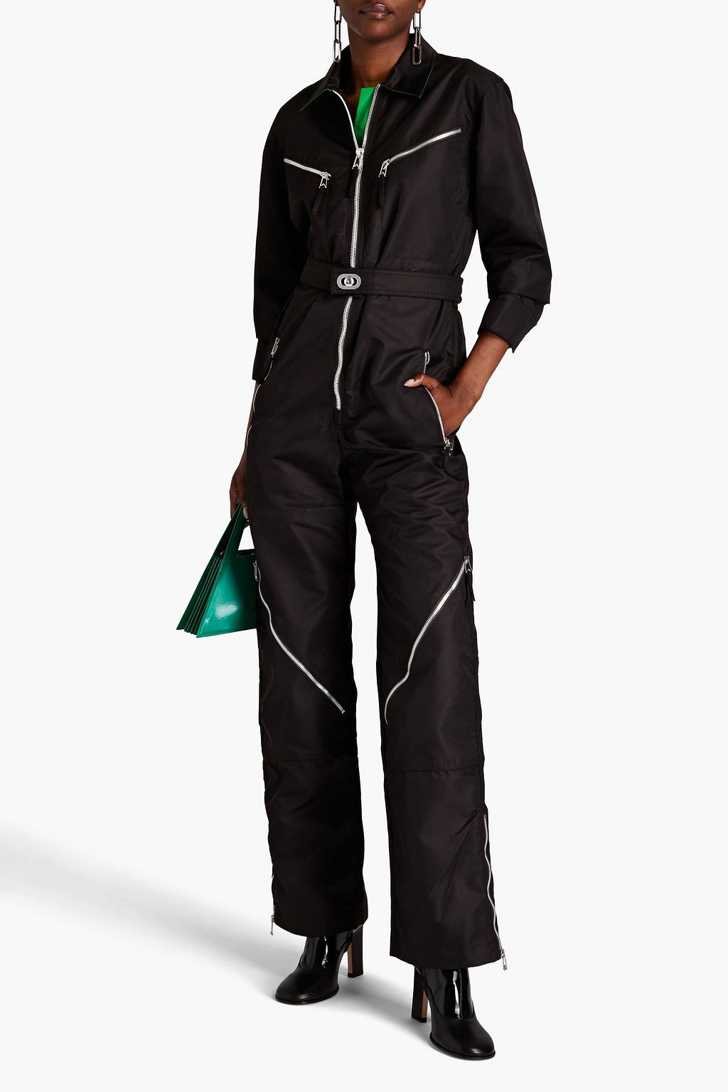 BOTTEGA VENETA Zip-detailed shell jumpsuit