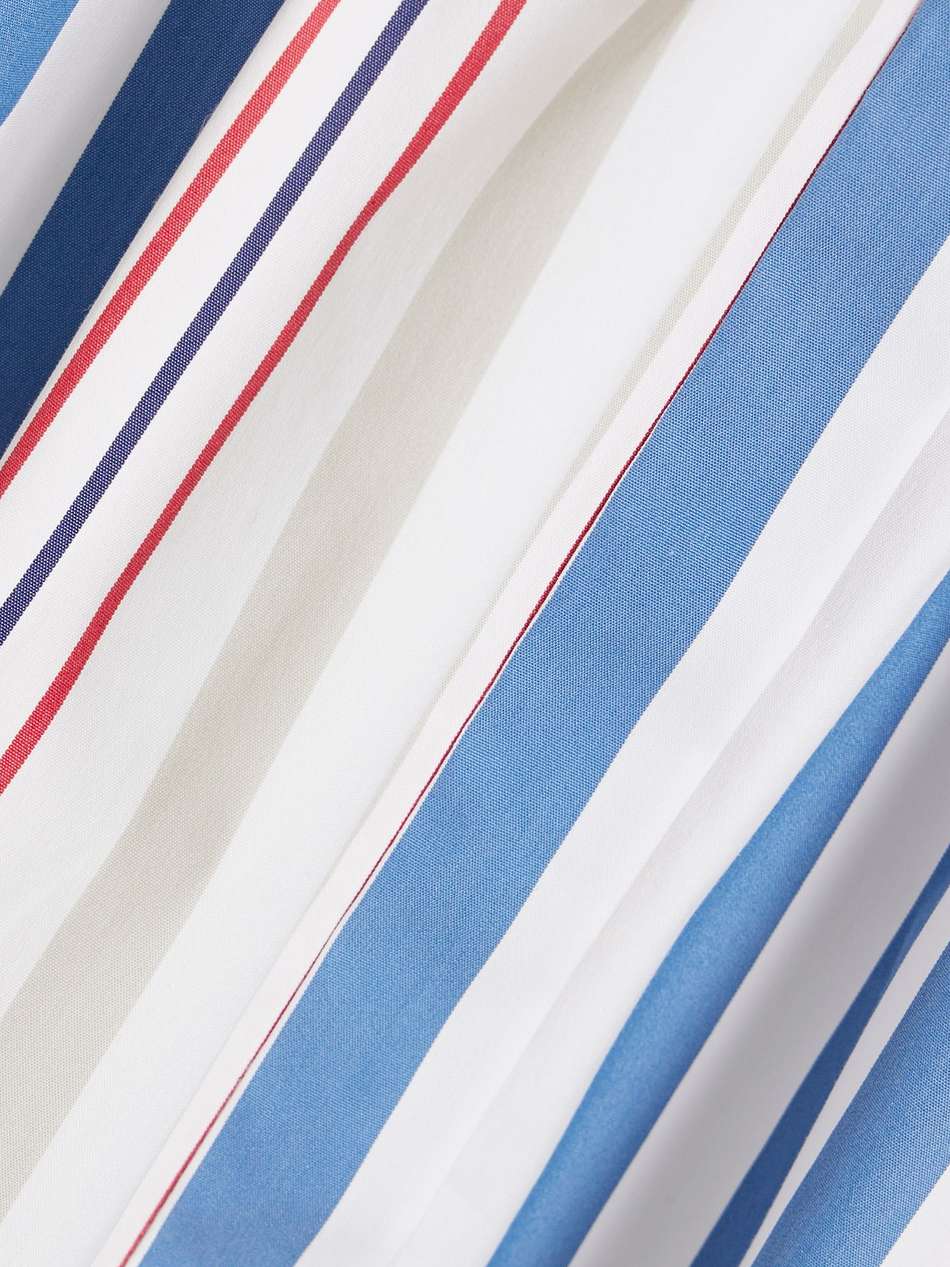 striped cotton-blend poplin shirt dress