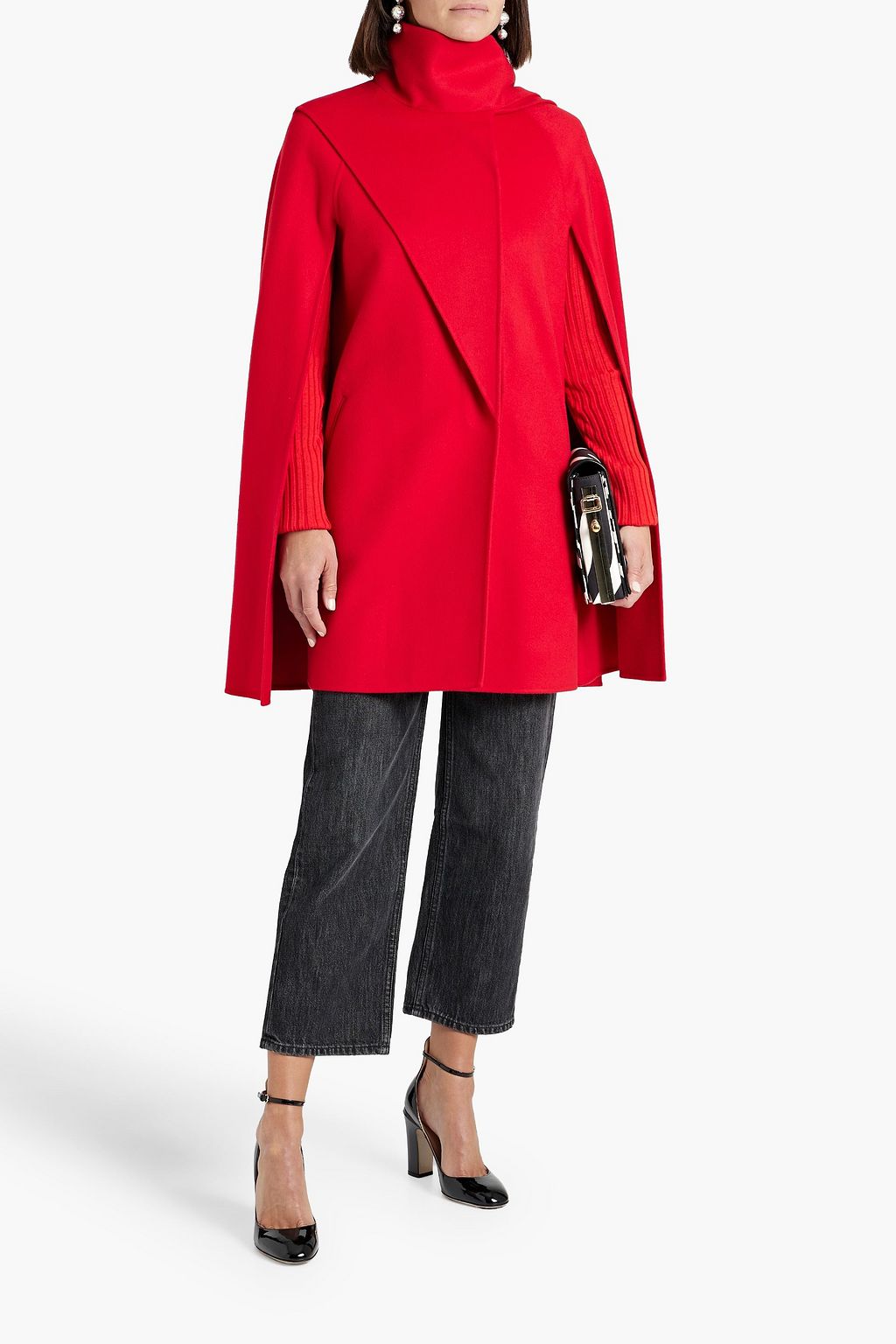 VALENTINO GARAVANI Wool and cashmere-blend felt cape