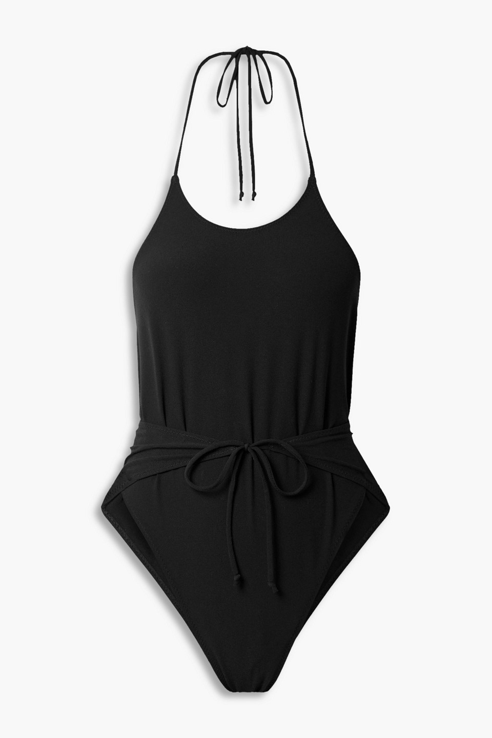 Lisa Marie Fernandez Halterneck Wrap Swimsuit In Black