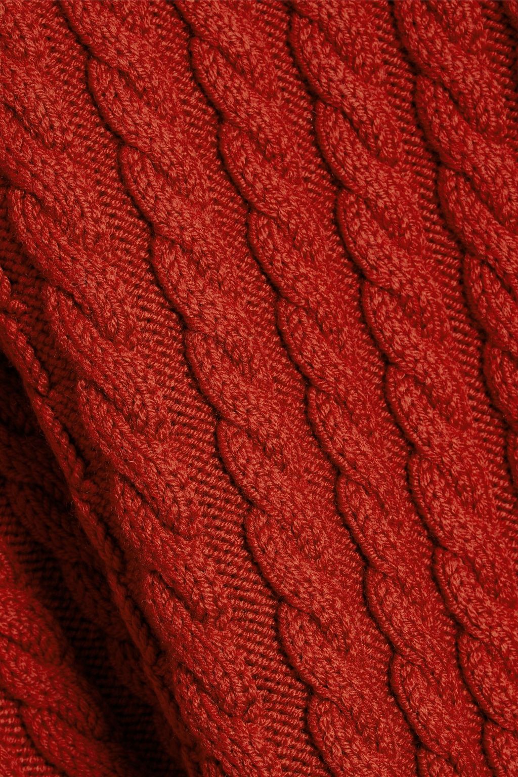 OSCAR DE LA RENTA Cold-shoulder cable-knit wool turtleneck sweater