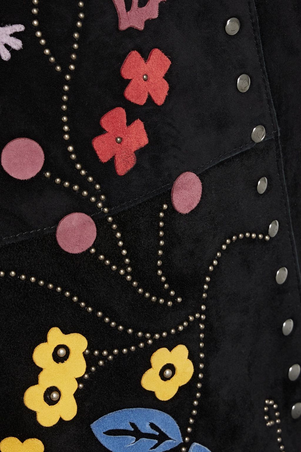 VALENTINO GARAVANI Embellished suede midi skirt