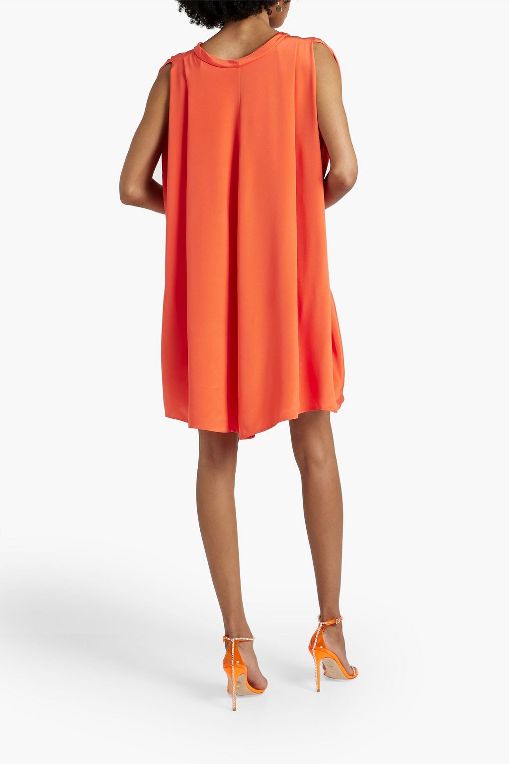 VALENTINO GARAVANI Draped pleated silk mini dress