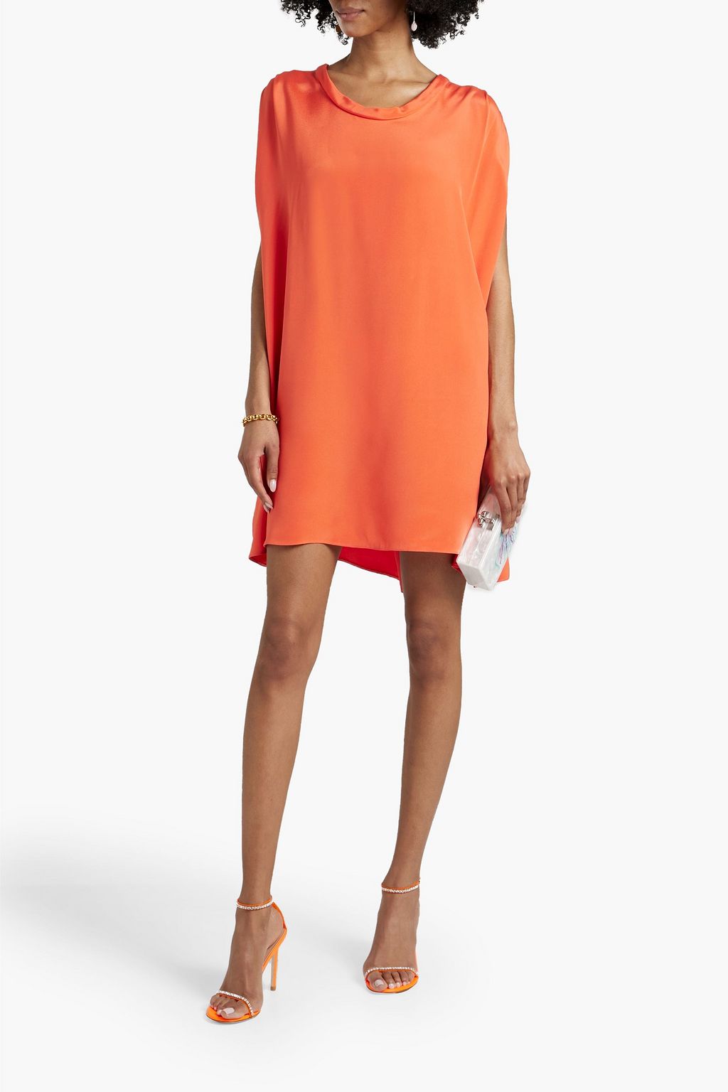 VALENTINO GARAVANI Draped pleated silk mini dress