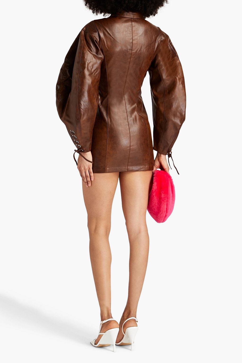 ROTATE BIRGER CHRISTENSEN Lace-up faux leather mini dress