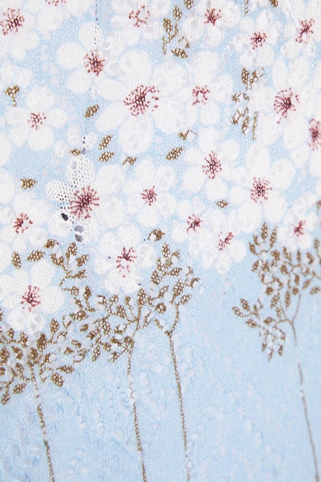 REDVALENTINO Floral-print pointelle-knit cotton-blend sweater