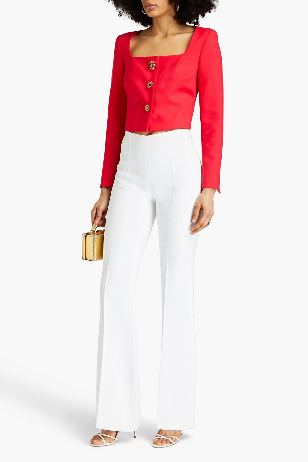 OSCAR DE LA RENTA Cropped Jacke aus einer Wollmischung