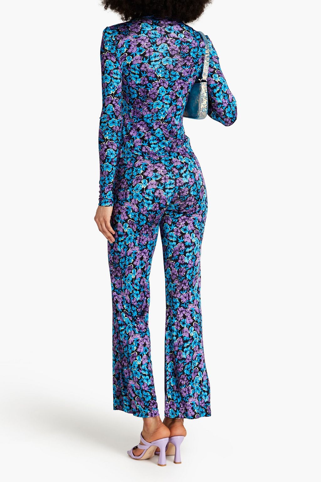 ROTATE BIRGER CHRISTENSEN Mariah floral-print satin-jersey shirt