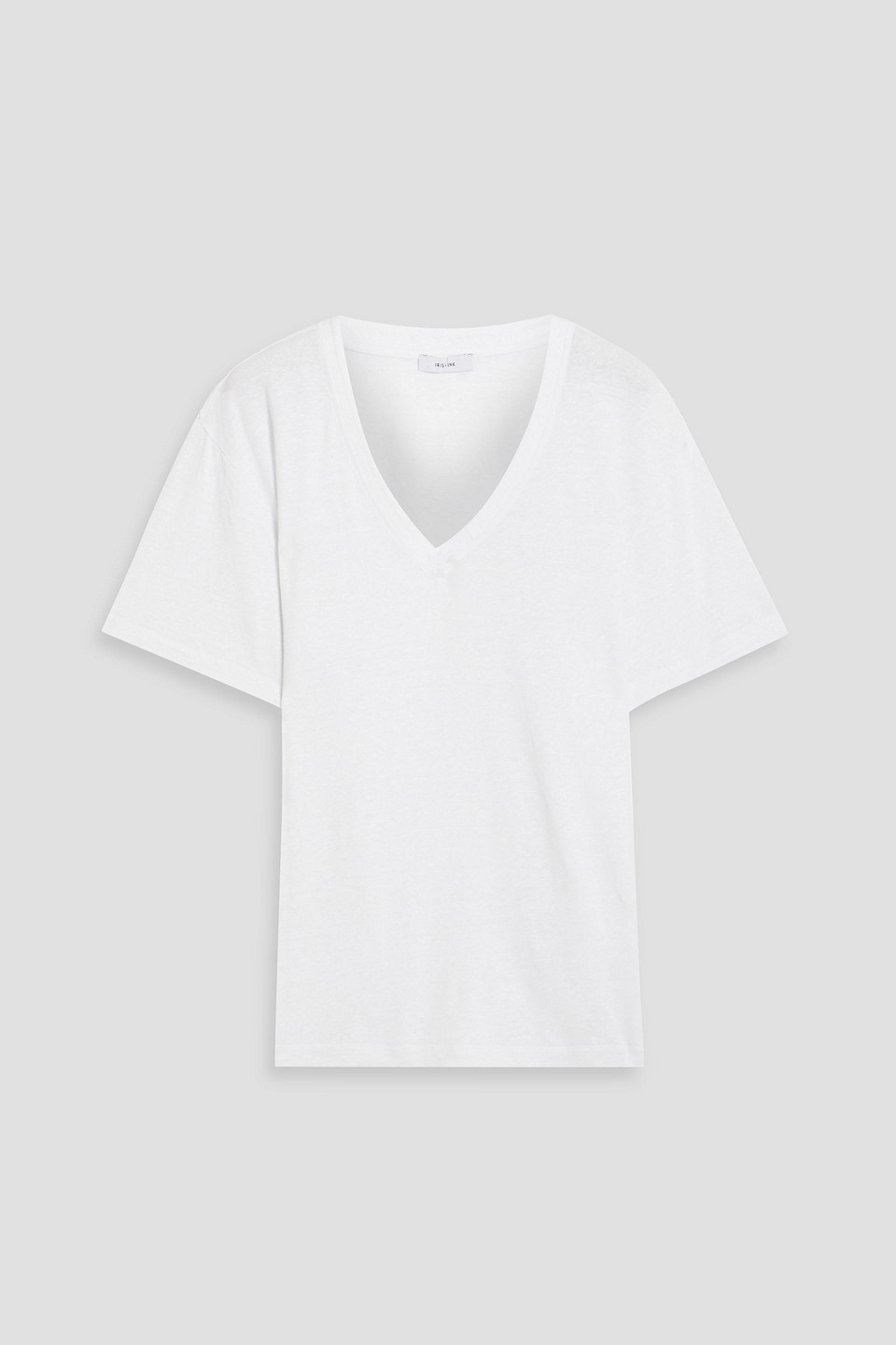 Iris & Ink Thea Slub Linen-blend Jersey T-shirt In White