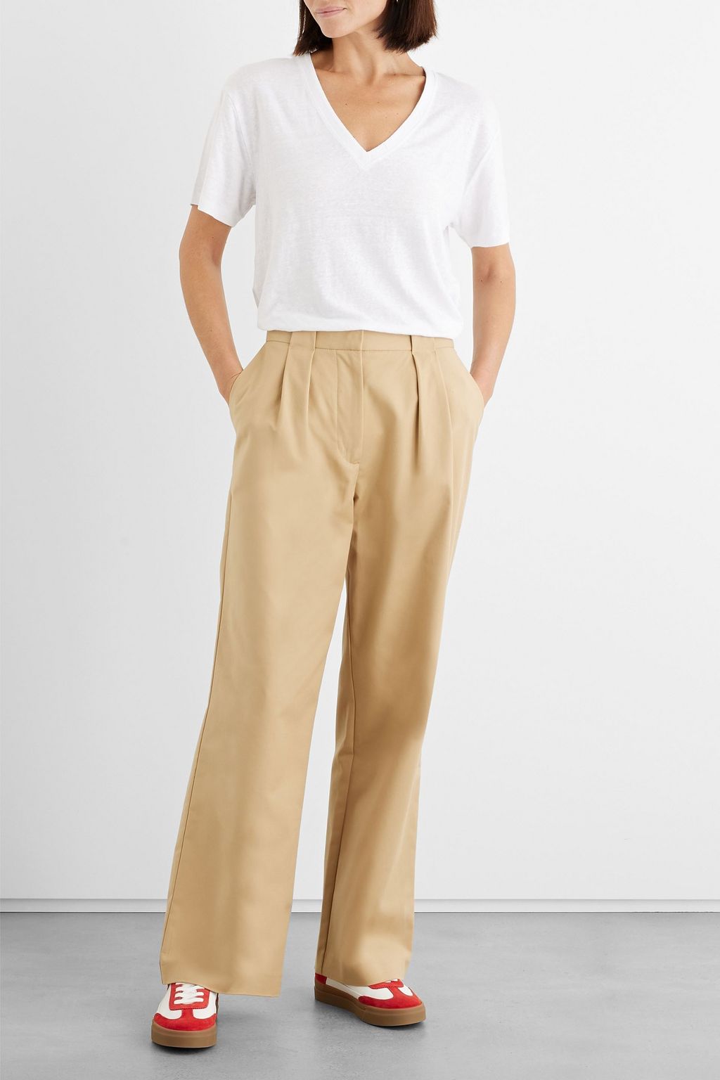 IRIS & INK Thea linen-blend jersey T-shirt