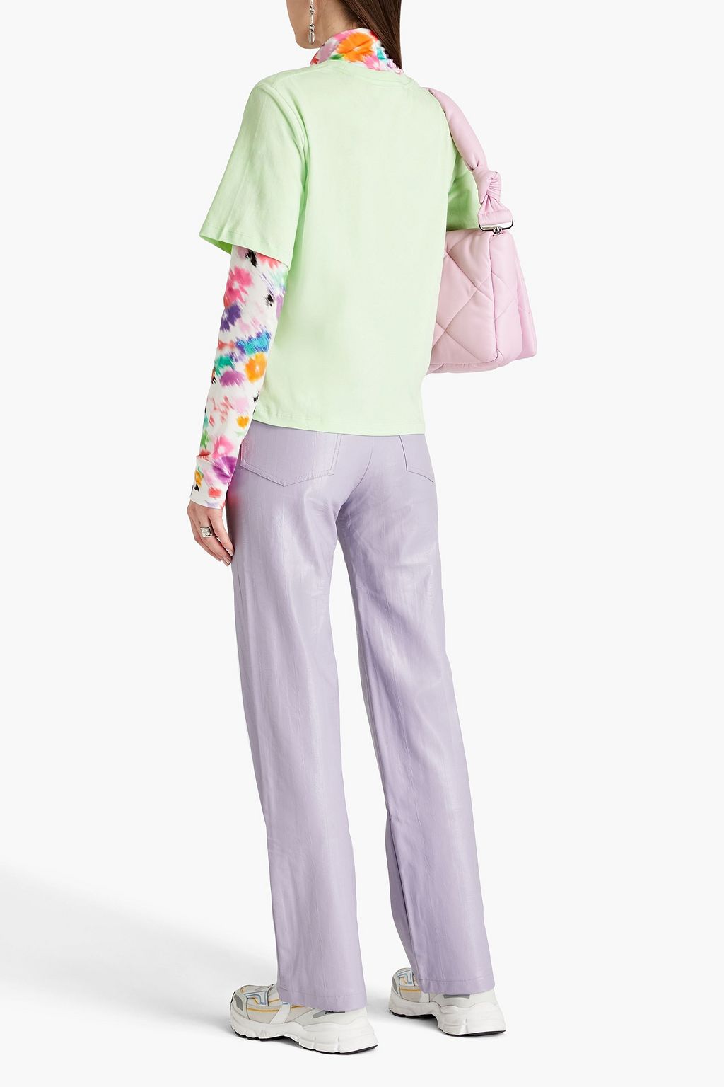 ROTATE BIRGER CHRISTENSEN 일스킨 이펙트 인조 가죽 스트레이트 레그 팬츠