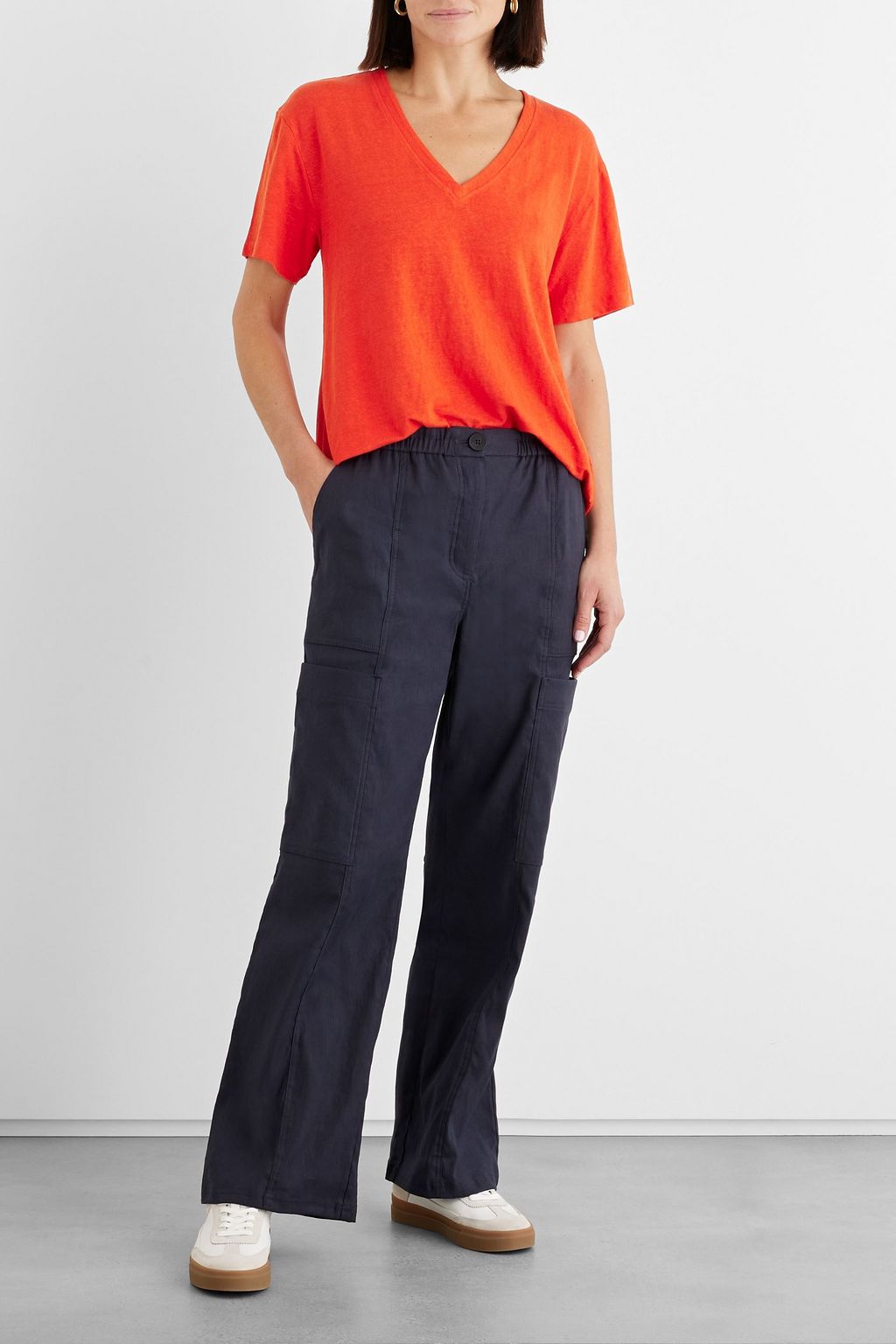 IRIS & INK Thea linen-blend jersey T-shirt