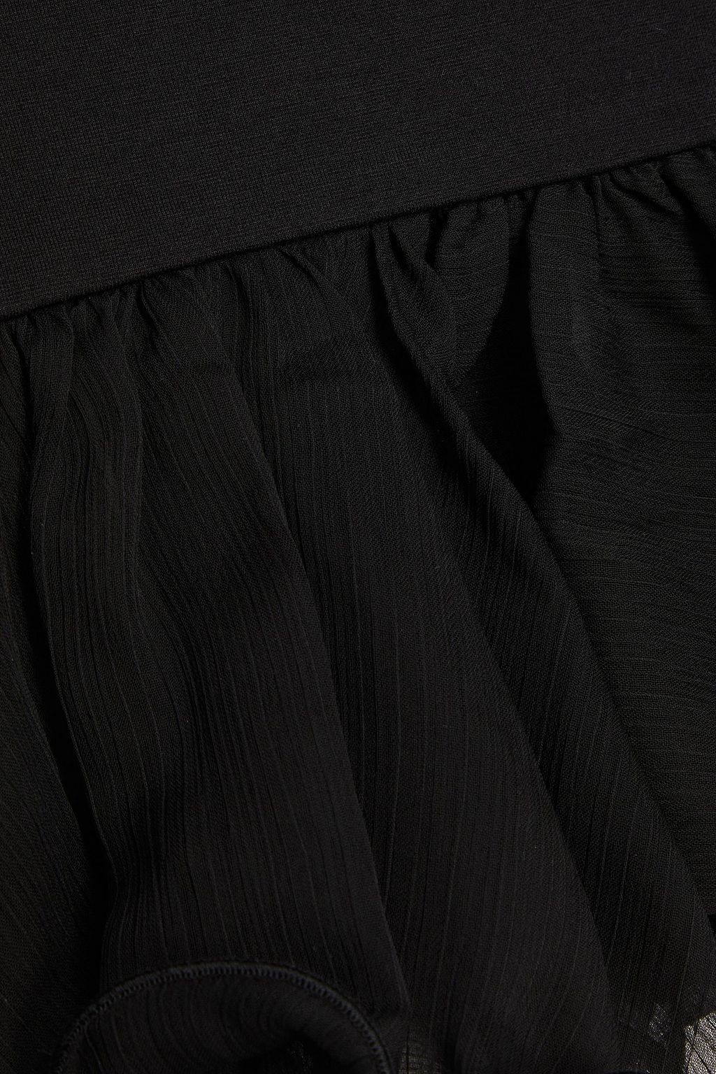 ROTATE BIRGER CHRISTENSEN ジャージー ミニスカート ラッフル付き クレポンパネル