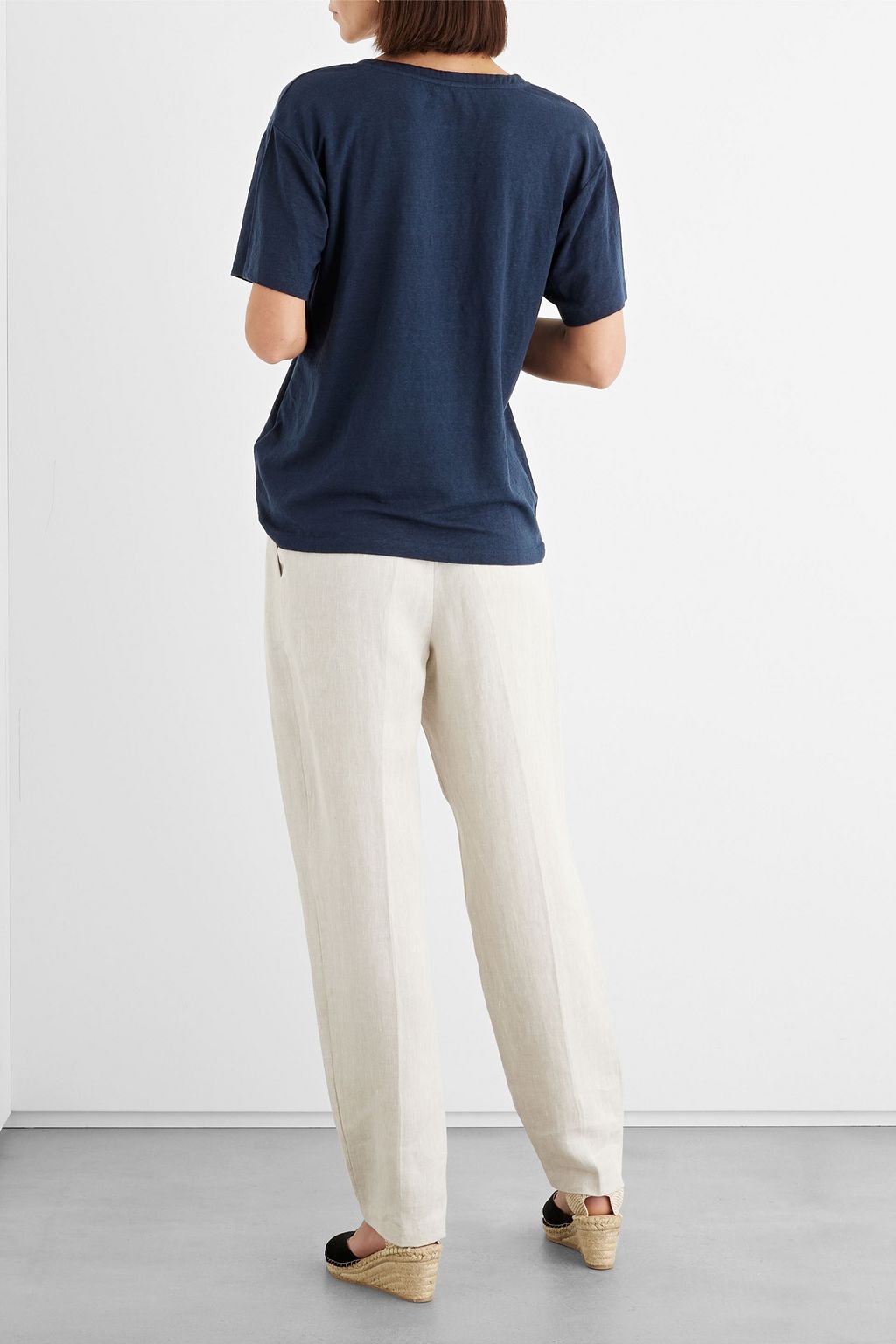IRIS & INK Thea linen-blend jersey T-shirt