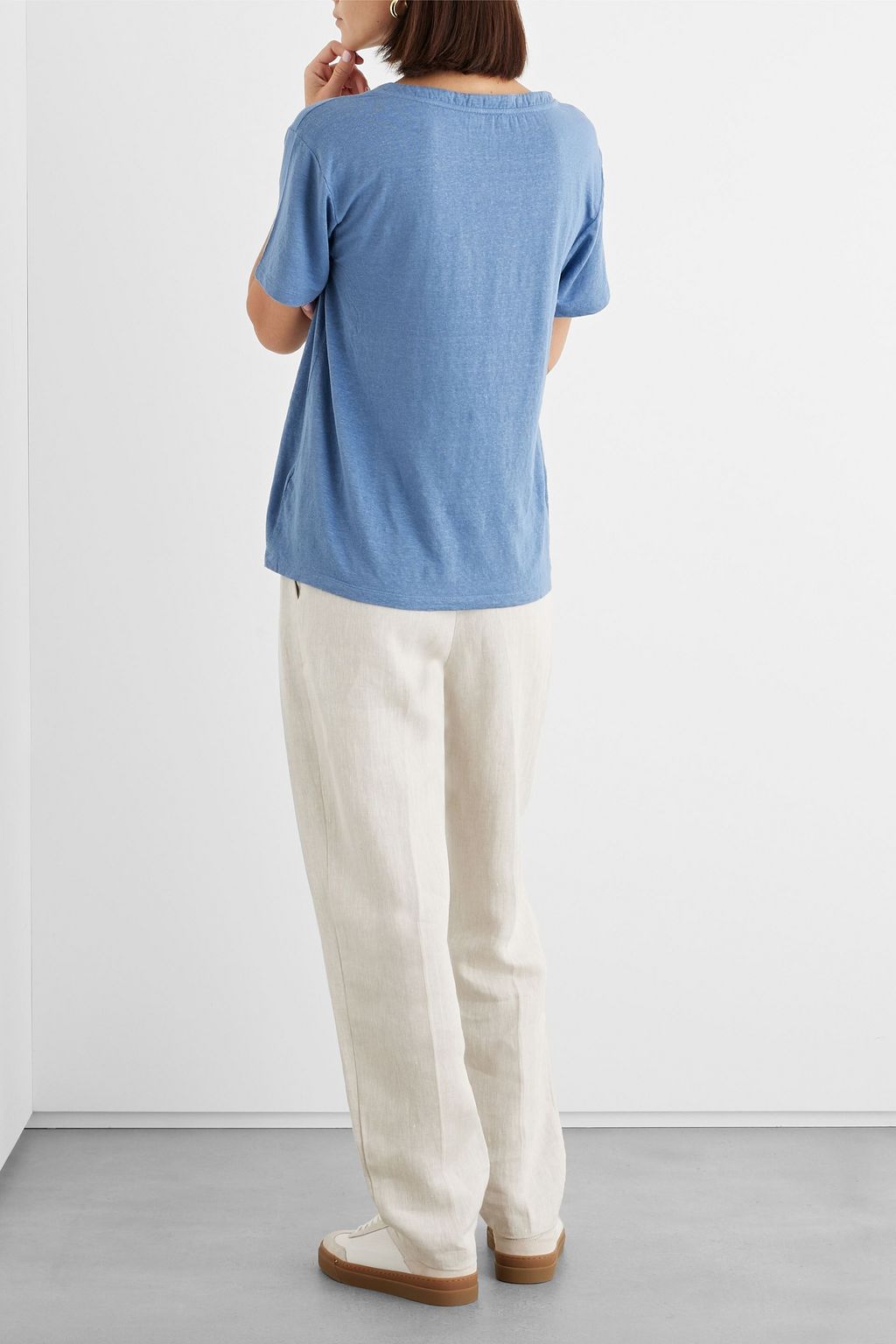 IRIS & INK Tessa stretch-linen jersey T-shirt