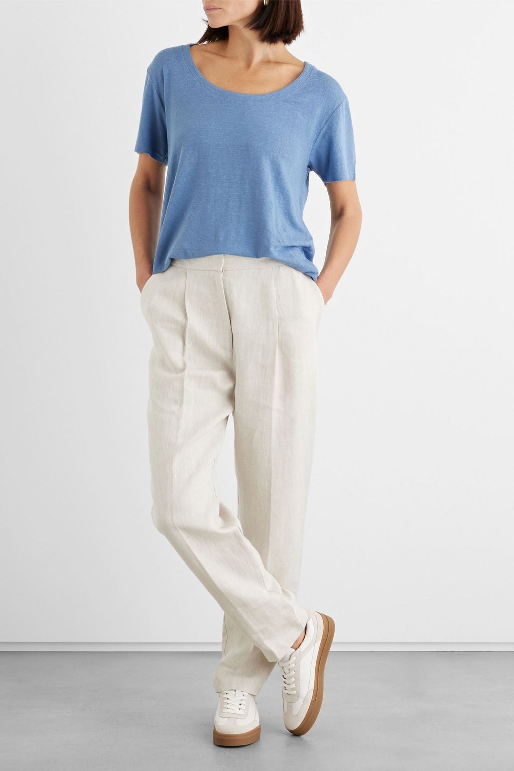 IRIS & INK Tessa stretch-linen jersey T-shirt