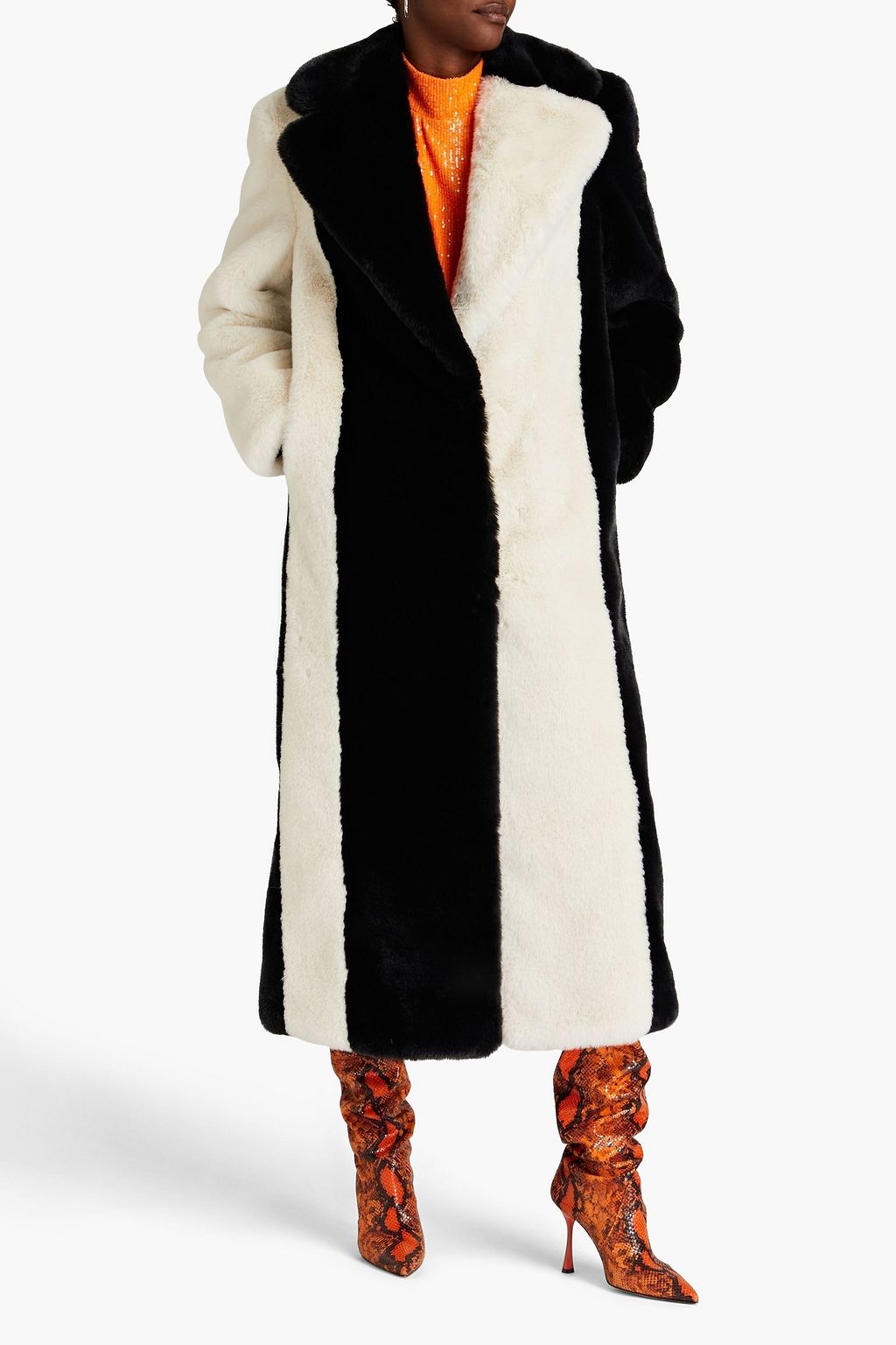 ROTATE BIRGER CHRISTENSEN Two-tone faux fur coat