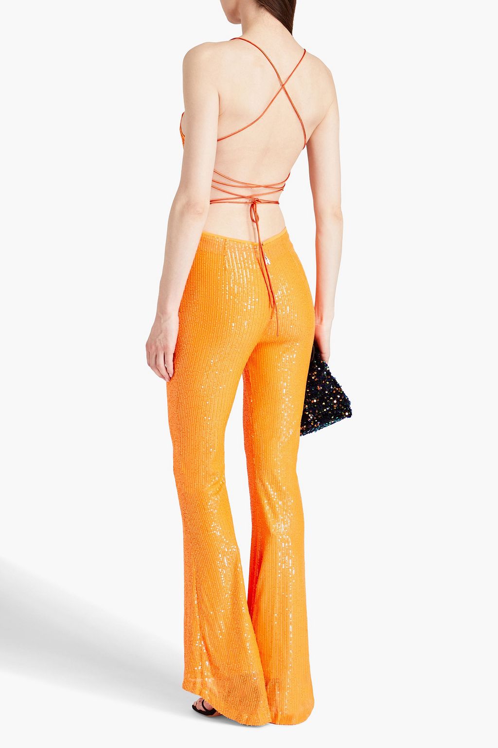 ROTATE BIRGER CHRISTENSEN Sequined stretch-mesh jumpsuit