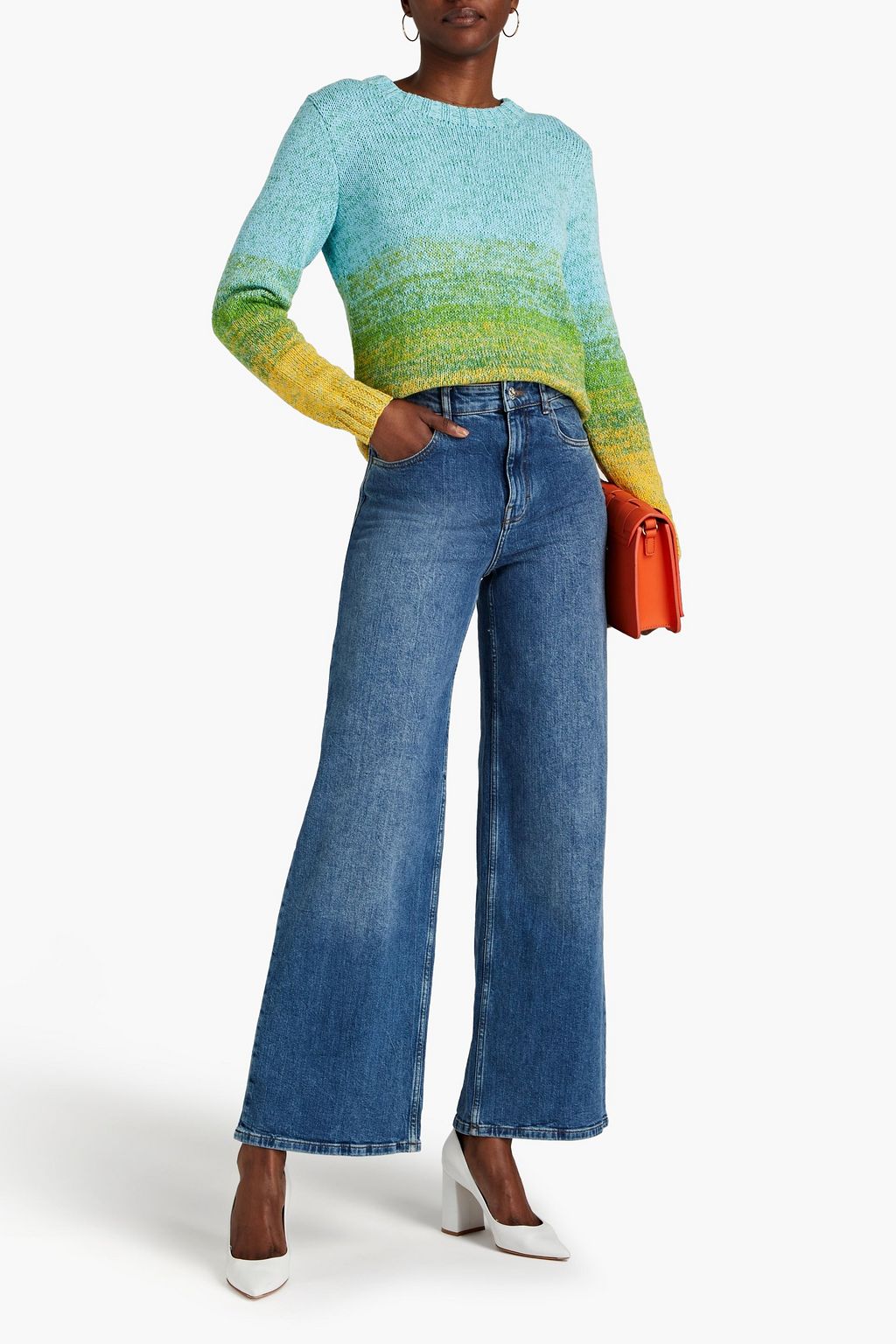OSCAR DE LA RENTA Pullover aus Baumwolle mit Farbverlauf