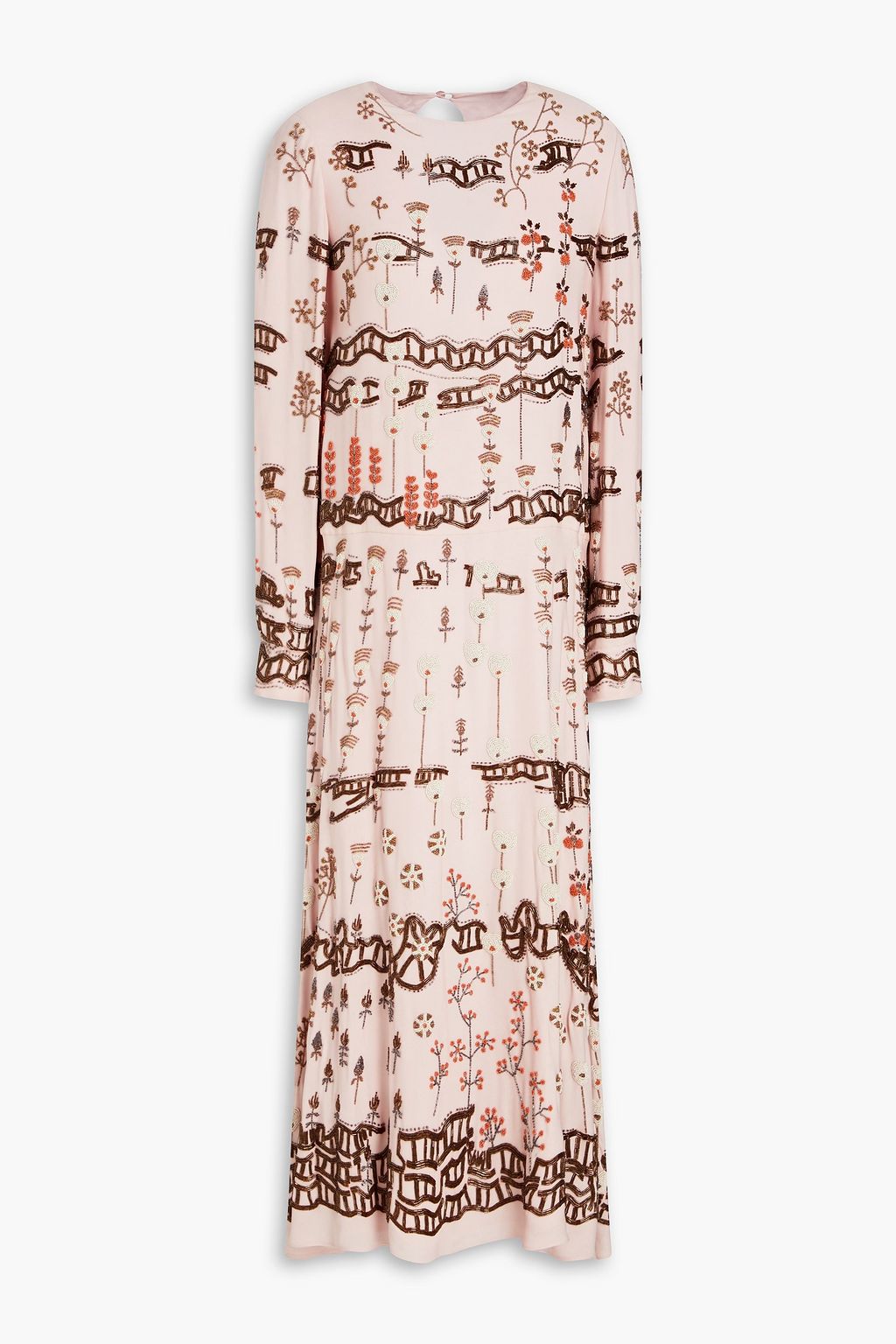 VALENTINO GARAVANI Bead-embellished silk crepe de chine dress | Sale up 70% | THE