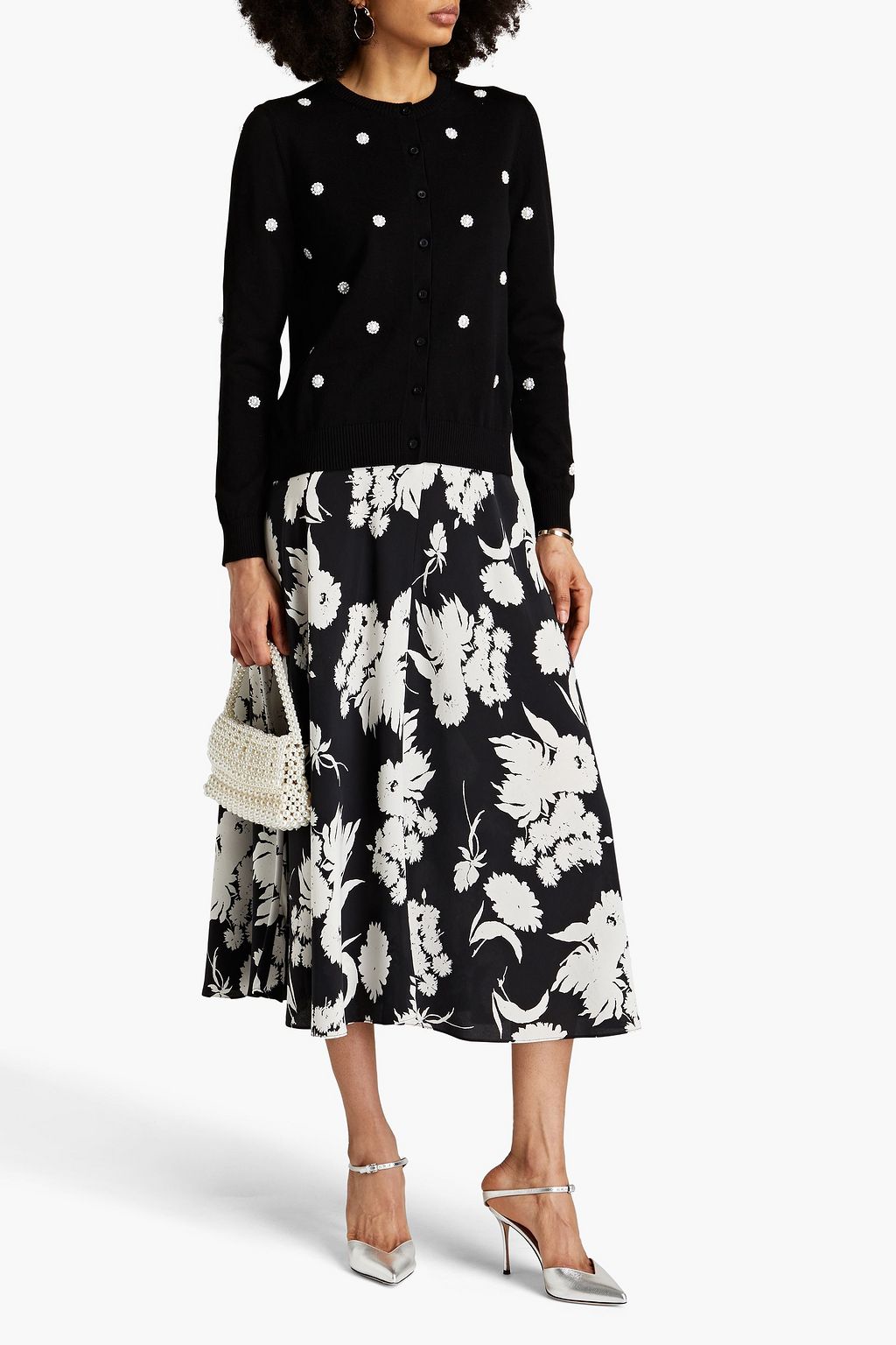 OSCAR DE LA RENTA Embellished cotton cardigan THE