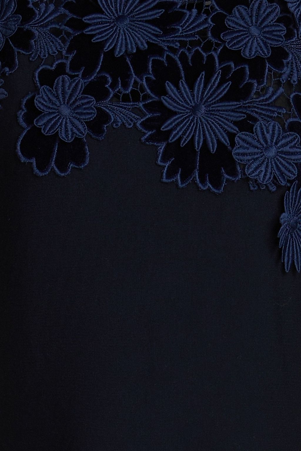 OSCAR DE LA RENTA Guipure lace-paneled stretch-knit midi dress