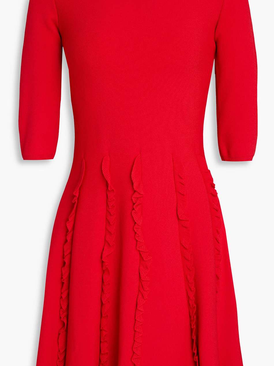 ruffled knitted mini dress