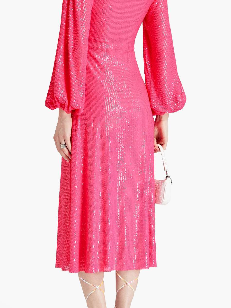 sequined stretch-mesh midi dress