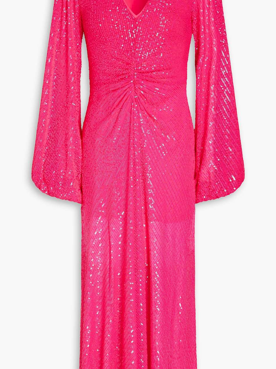 sequined stretch-mesh midi dress