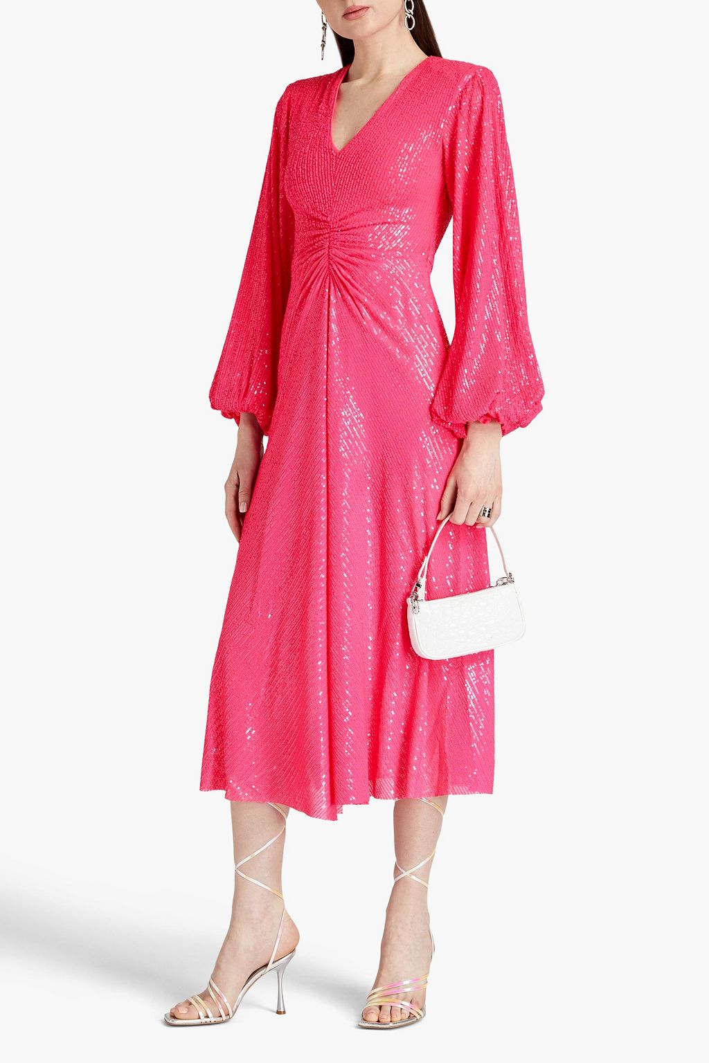 ROTATE BIRGER CHRISTENSEN Sequined stretch-mesh midi dress