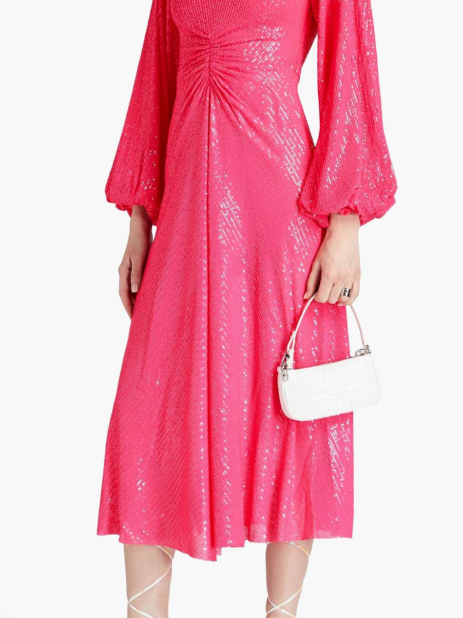 sequined stretch-mesh midi dress