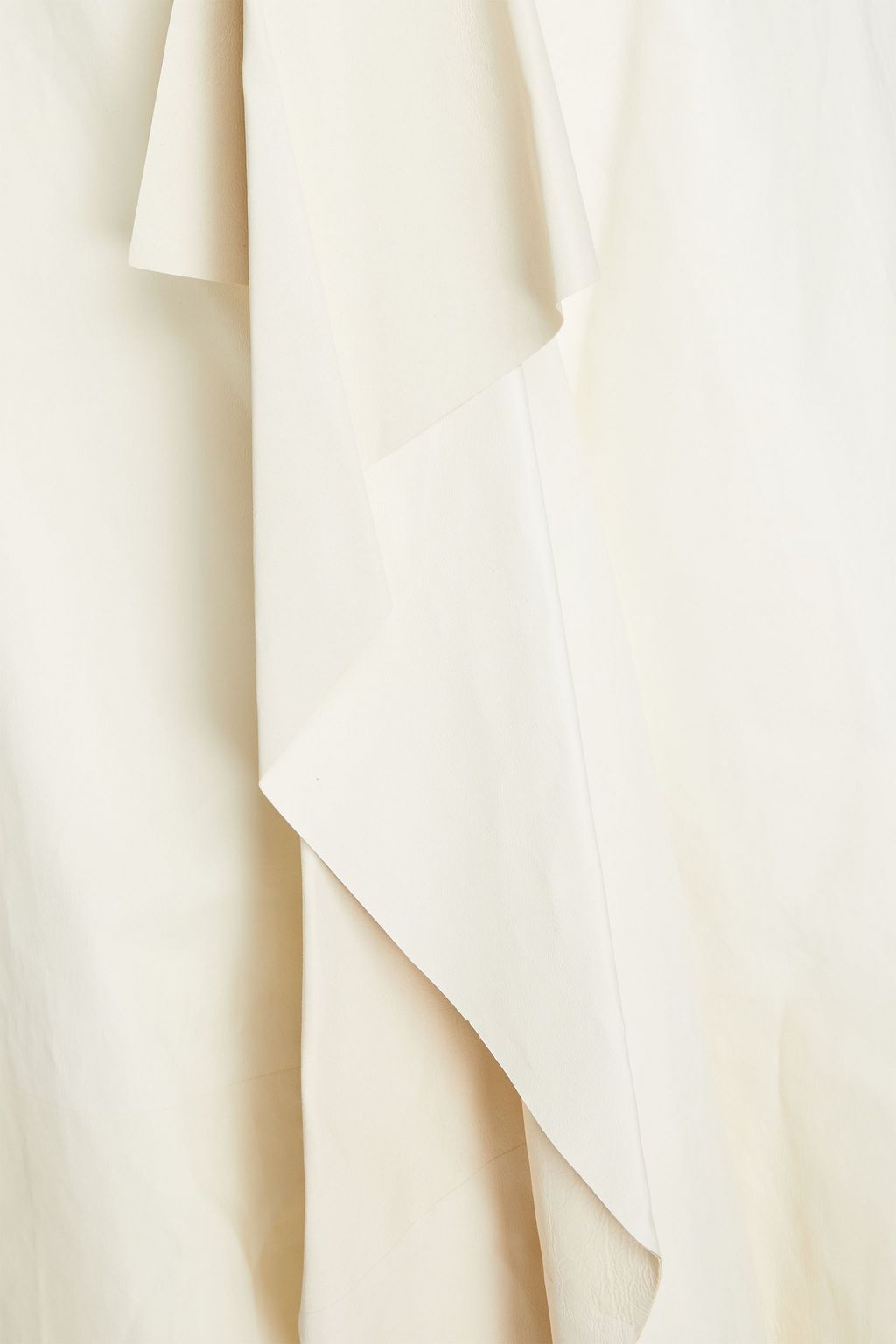 VALENTINO GARAVANI Draped leather midi dress