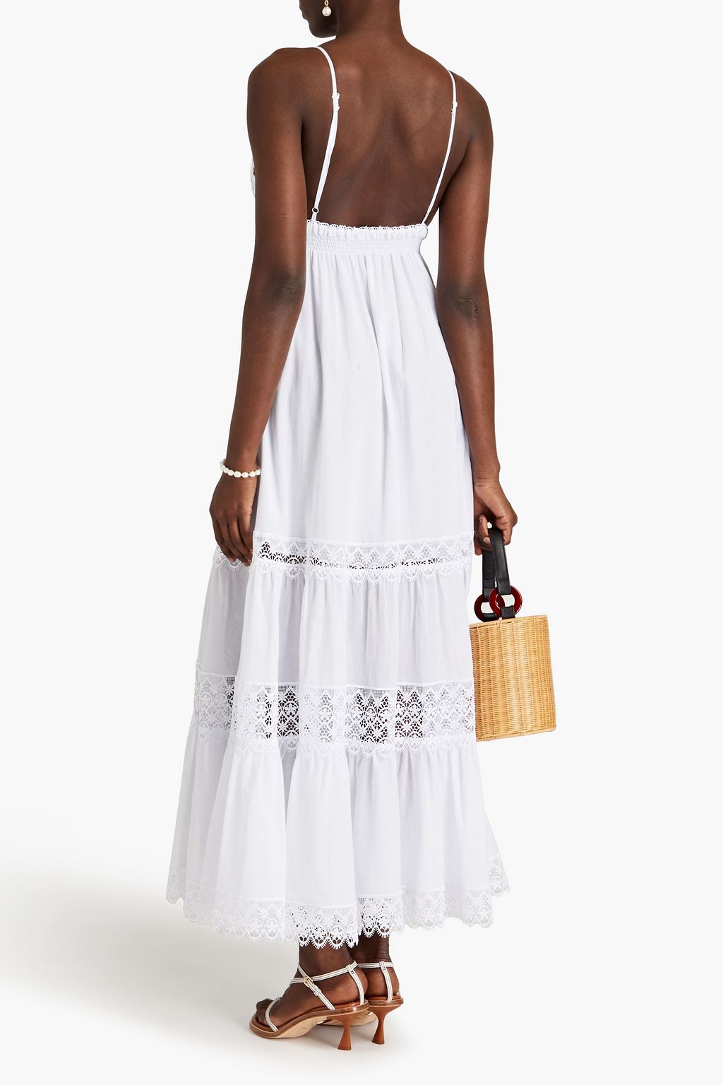 CHARO RUIZ Geneva crocheted lacetrimmed cottonblend maxi dress