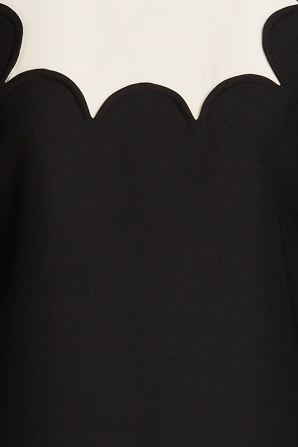 VALENTINO GARAVANI Two-tone wool and silk-blend crepe mini dress