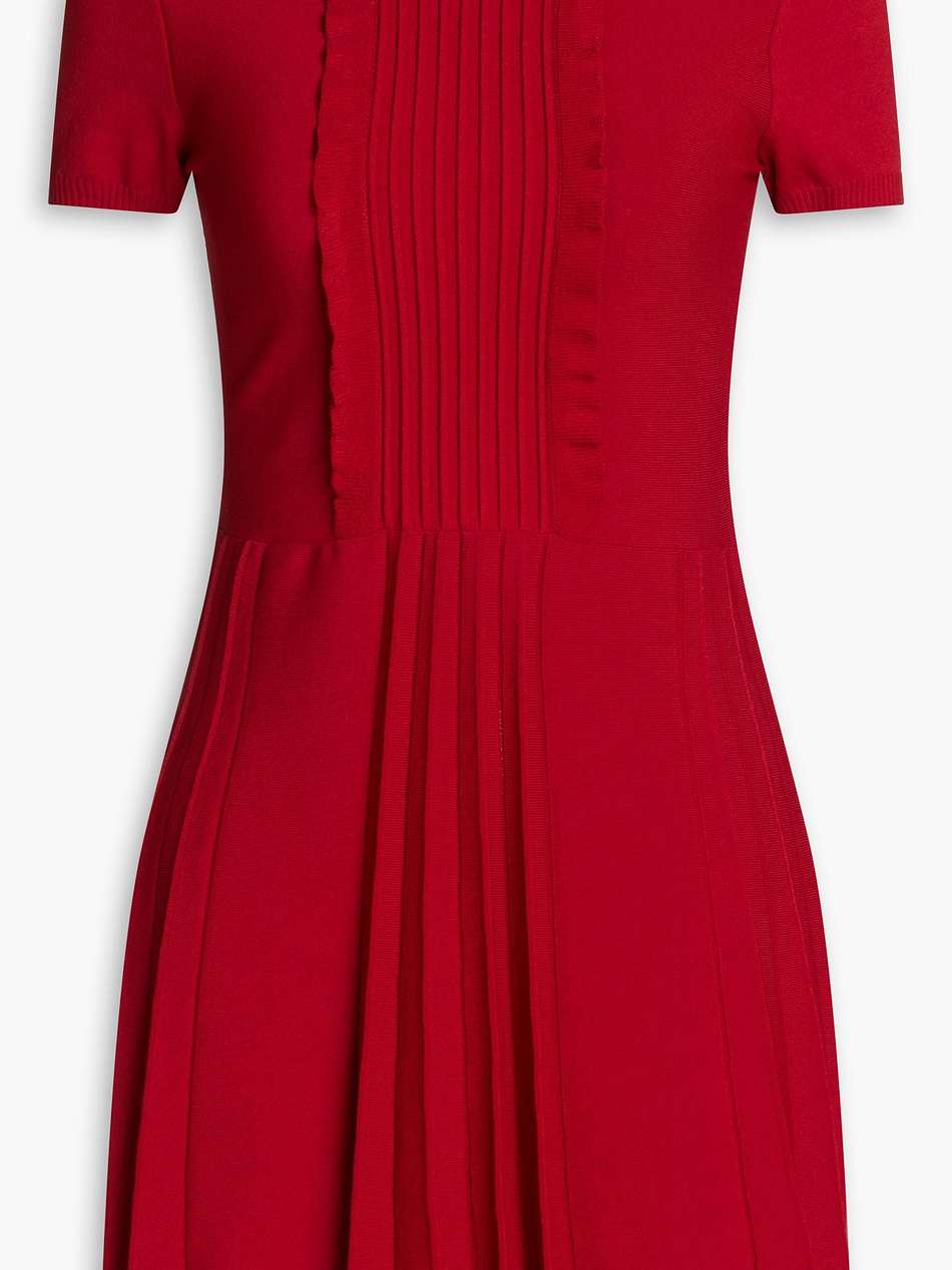 pintucked knitted mini dress