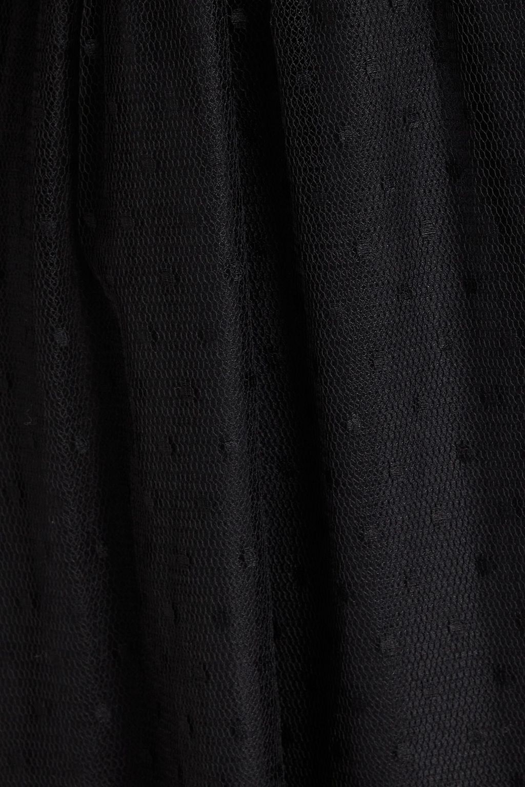 REDVALENTINO Ribbed wool and point d'esprit midi dress