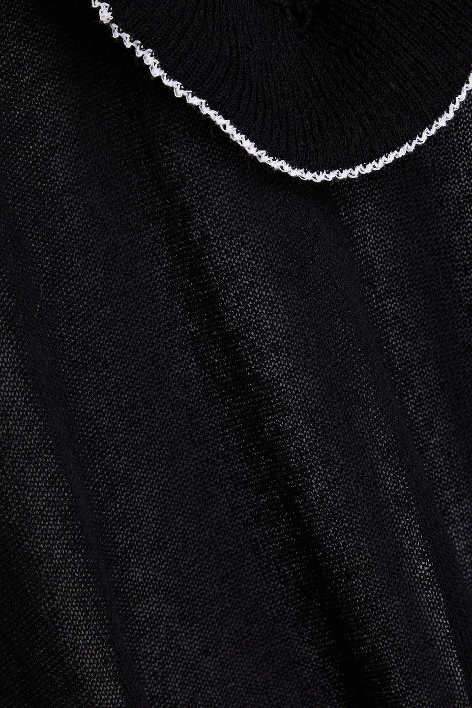 Redv Ruffled Cotton-blend Top In Black