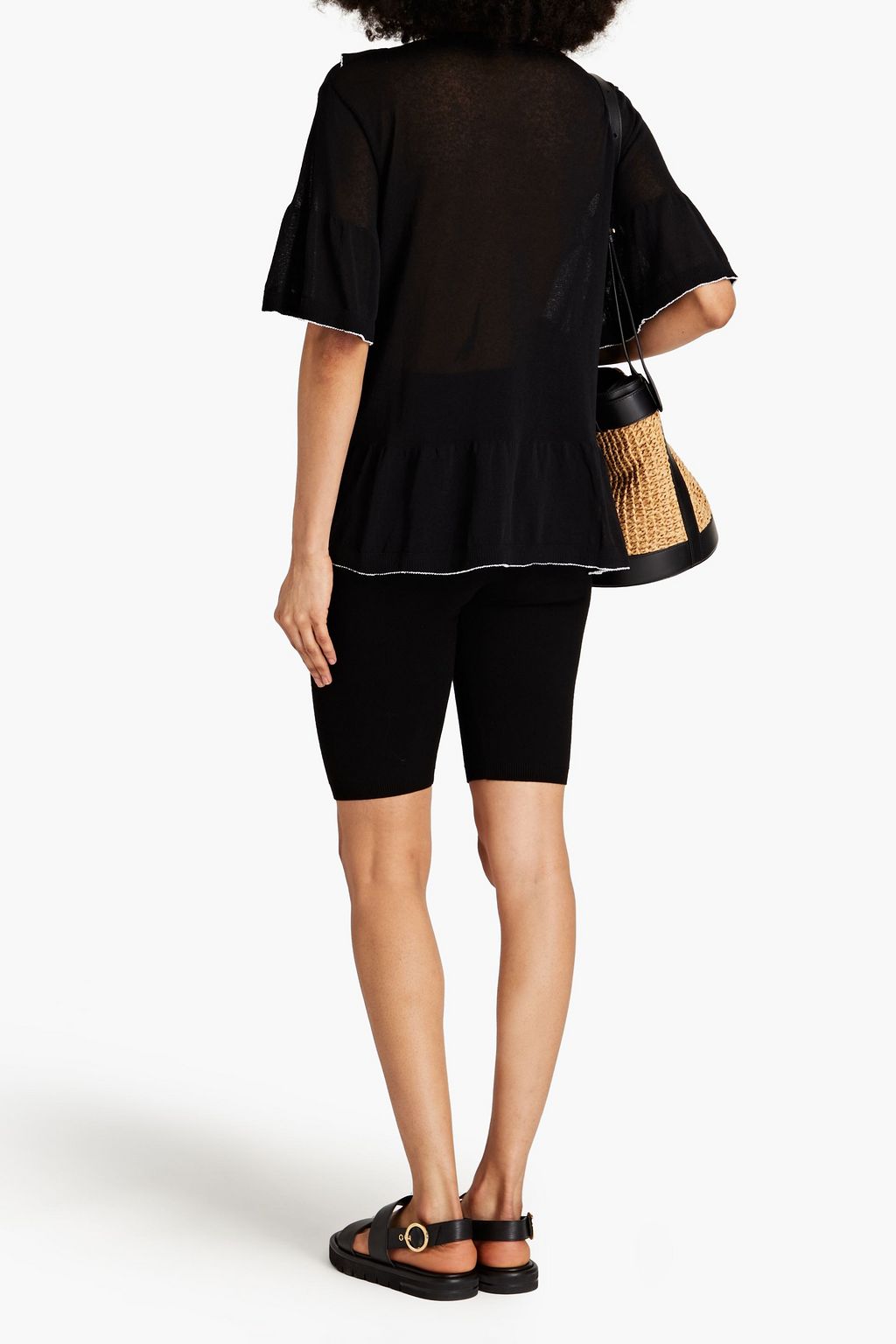 REDVALENTINO Ruffled cotton-blend top