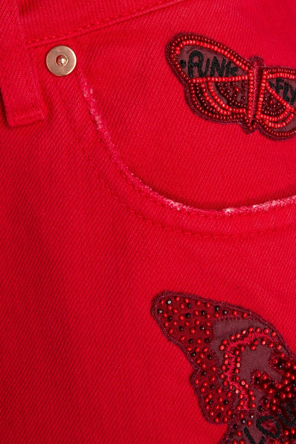 VALENTINO GARAVANI Embellished denim shorts